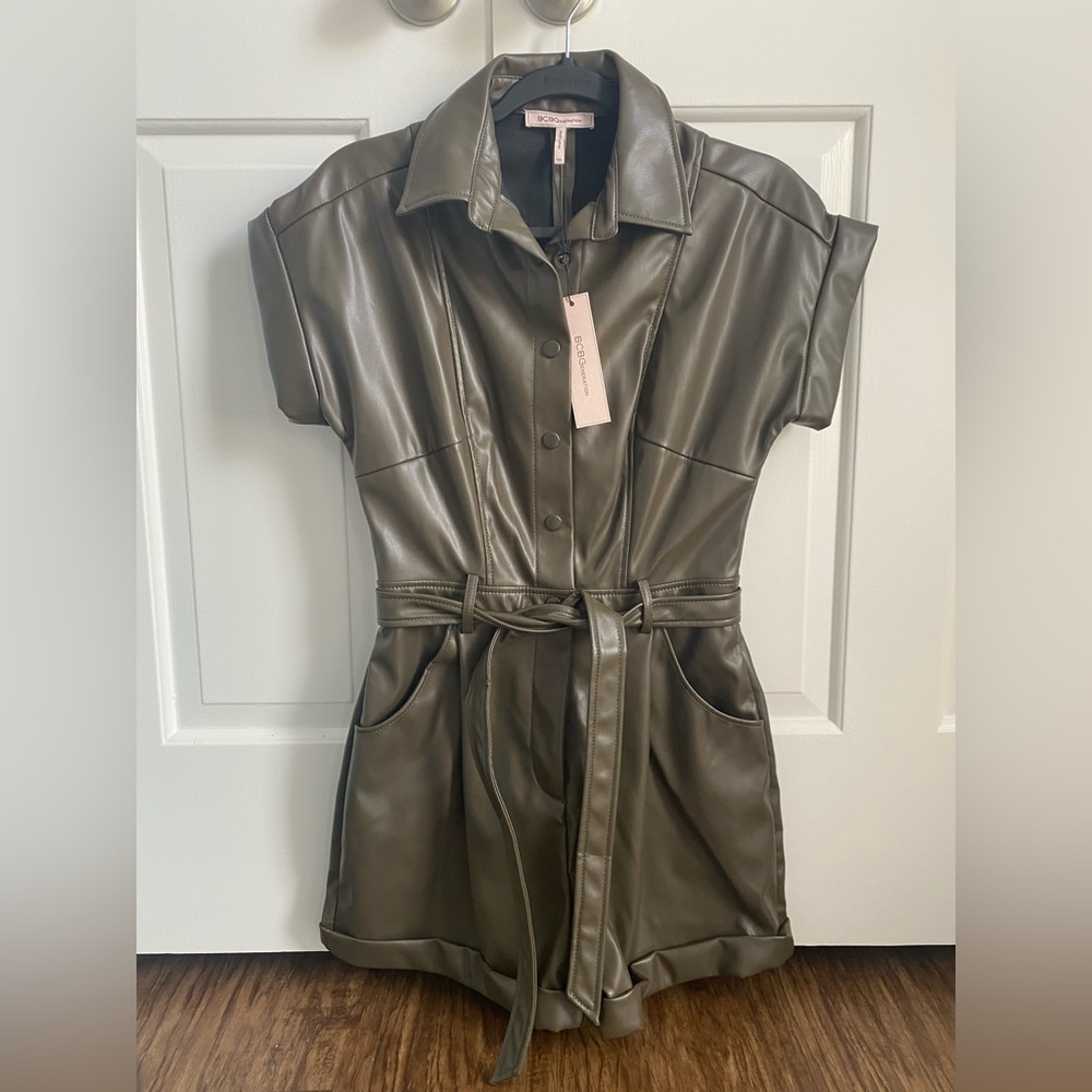 NWT BCBGeneration Faux Leather Romper